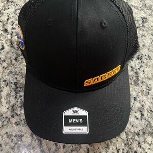 Black SABRES Embroidered Mesh-Back Men's Adjustable Hat